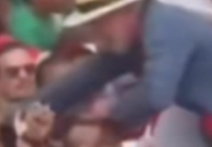 Momento de tumulto durante comício de Lula na divisa entre Juazeiro e Petrolina, em frame de vídeo