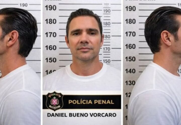 Daniel Vorcaro, ex-banqueiro do Banco Master, em registro da Polícia Penal