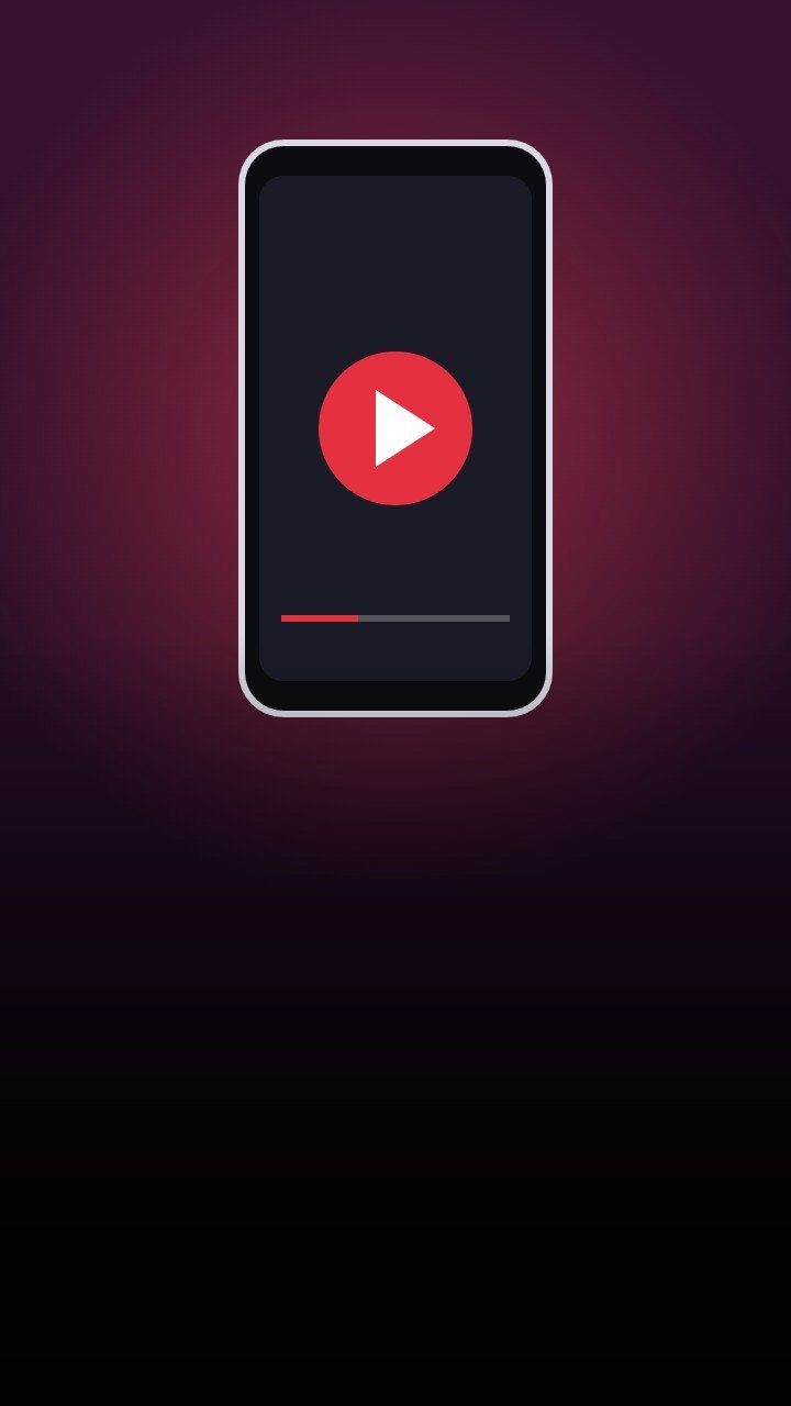 Ilustração de celular com botão de reprodução de vídeo